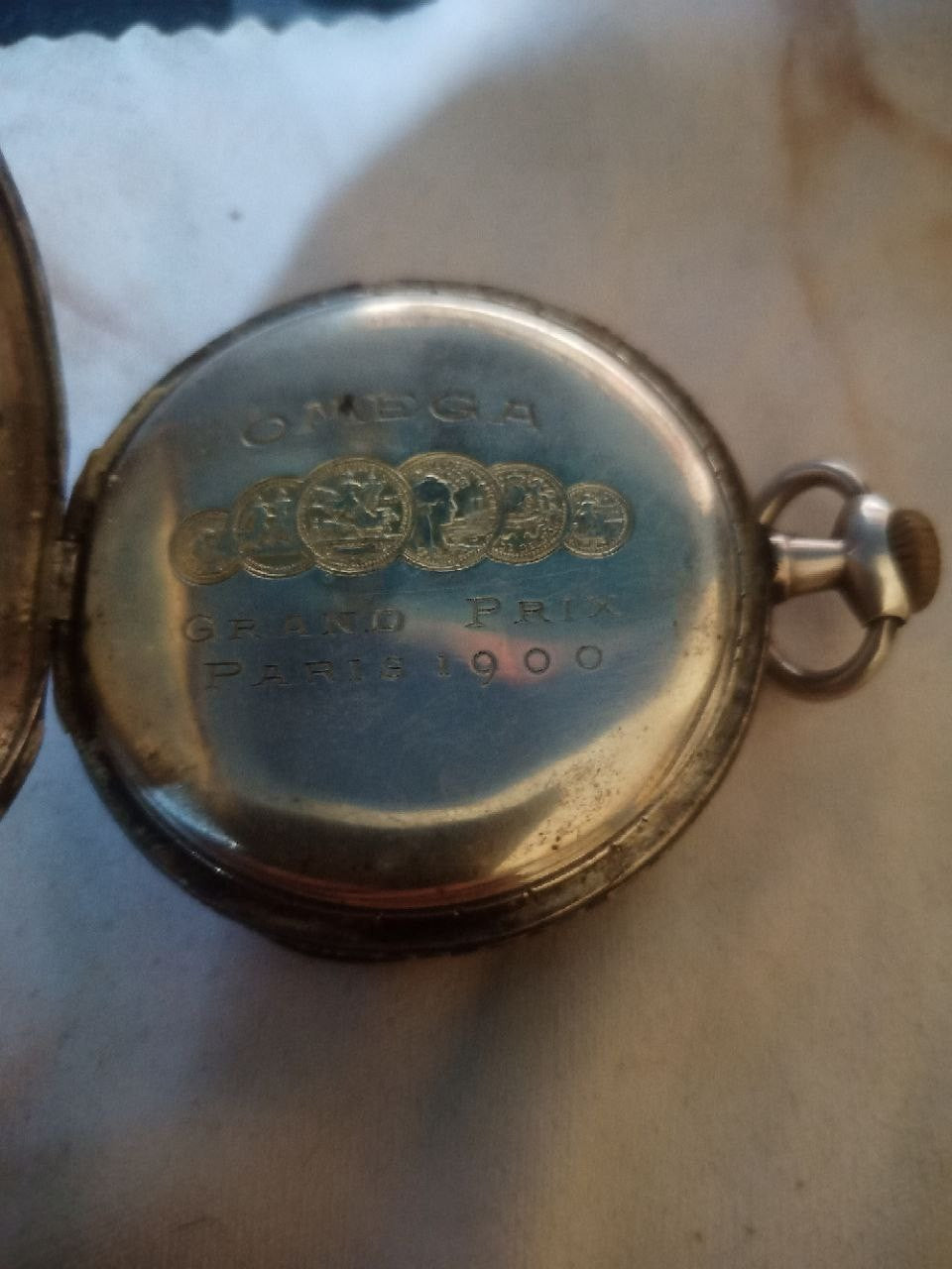 Omega Grand Prix Paris 1900 Orologio da Tasca Funzionante patina