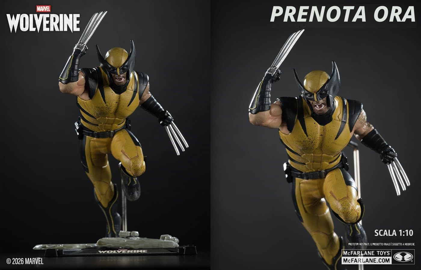 McFarlane Marvel Statua Wolverine Game 1/10 Etichetta Oro