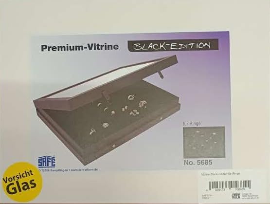 Safe 5685 Espositore 48 Anelli Vetro Nero 40x30 cm