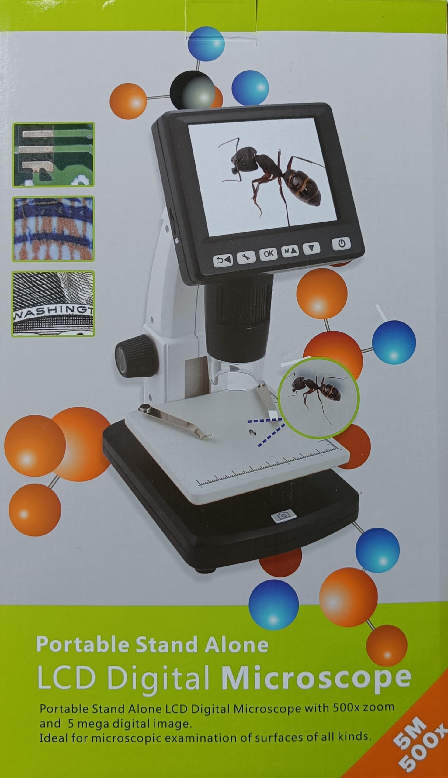 Safe 9755 Microscopio Digitale LCD 10-500x 8 LED