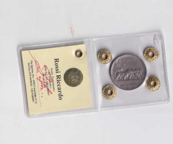 Regno d'Italia 50 Cent 1920 Rigato Moneta Periziata MB/BB