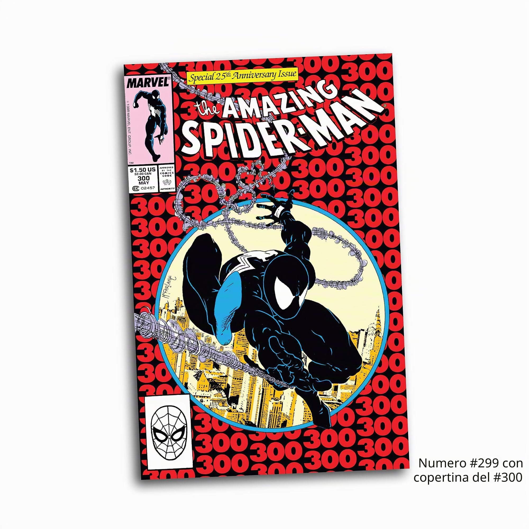 McFarlane Marvel Spider-Man Symbiote Suit 1:6 figure con fumetto