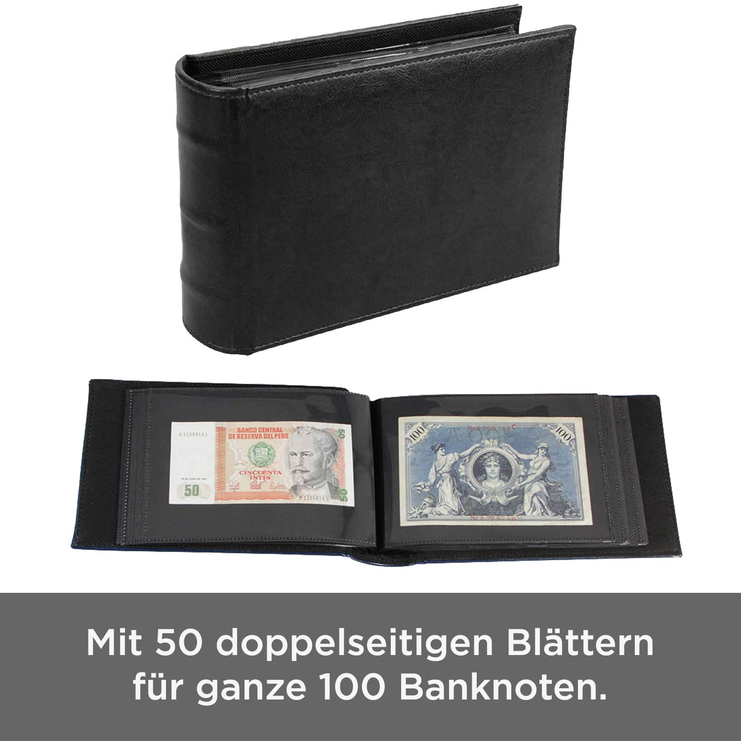 Safe 4137 album banconote nero 50 pagine 100 pezzi