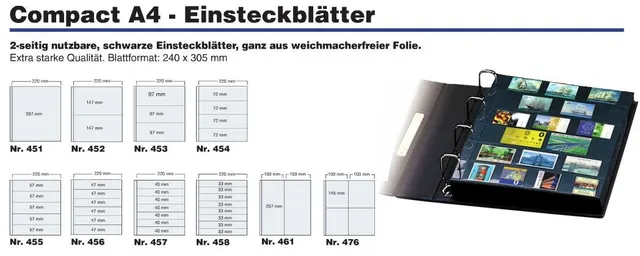 Safe Zusatzblätter 491 Fogli Griglia 1 mm A4 Compact 10 pz