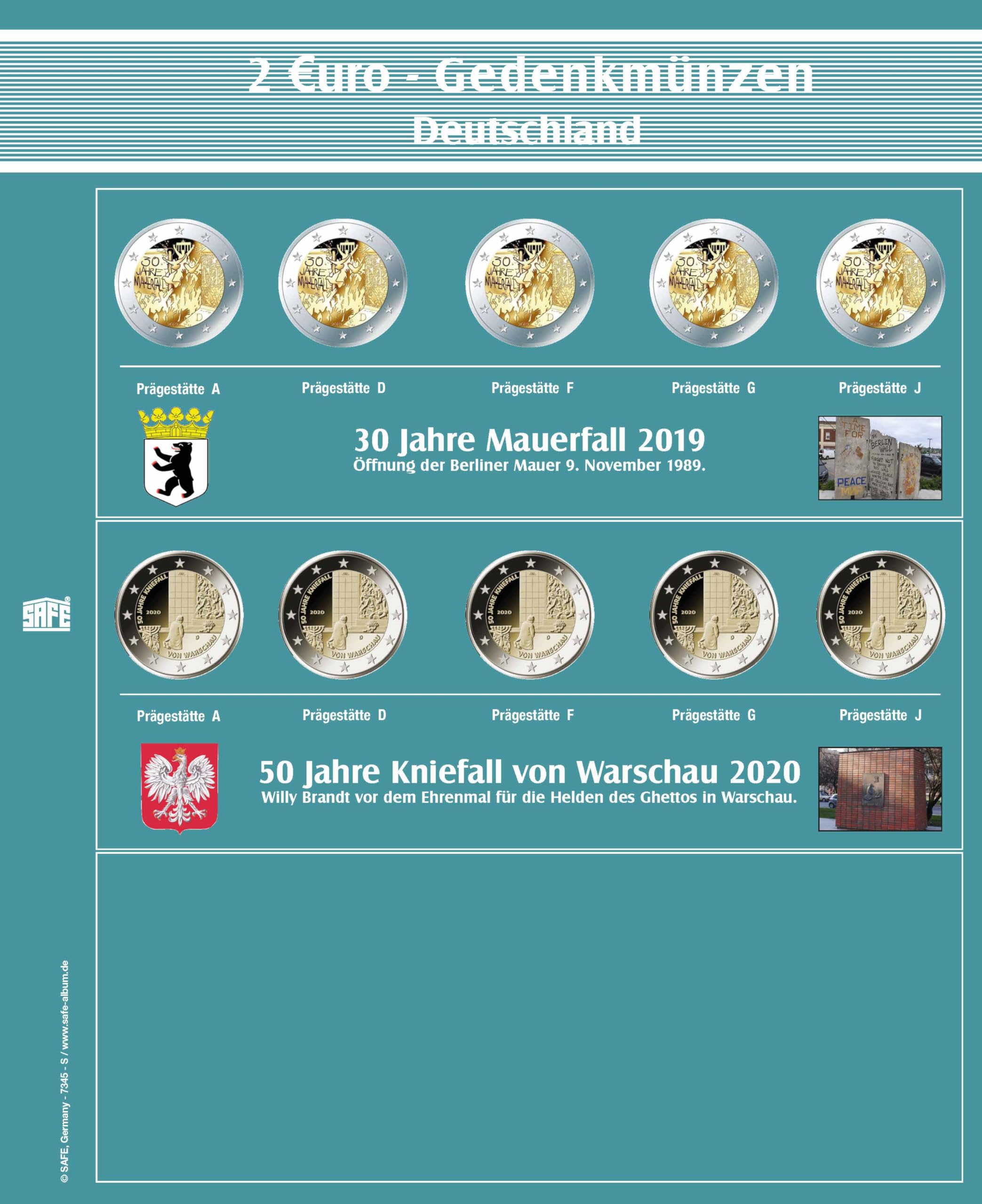 Safe 7345 album monete 2 euro Germania Bundesländer 2006-2021