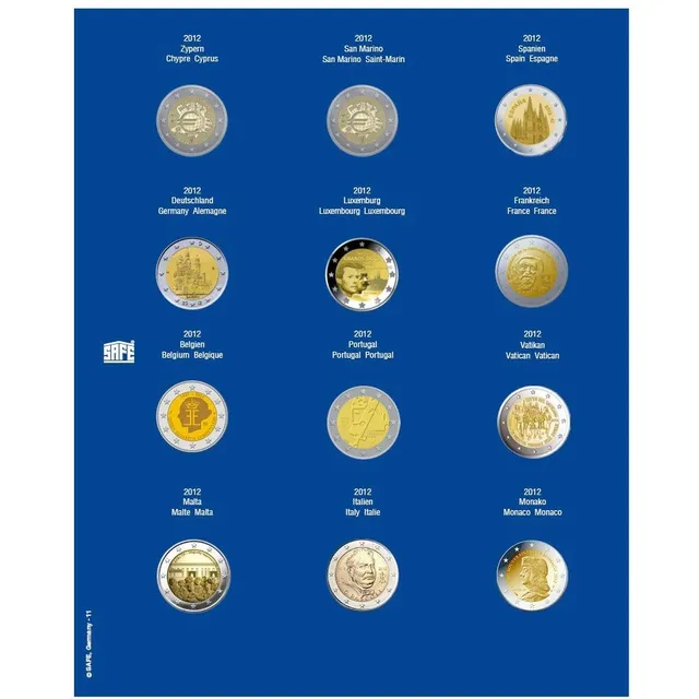 SAFE 7302-11 Foglio 2 Euro 2012 per capsule Topset