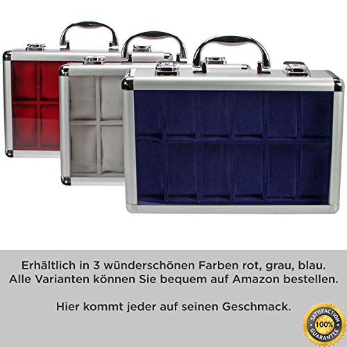 SAFE 265 porta orologi 12 posti alluminio velluto 280x200x80 mm