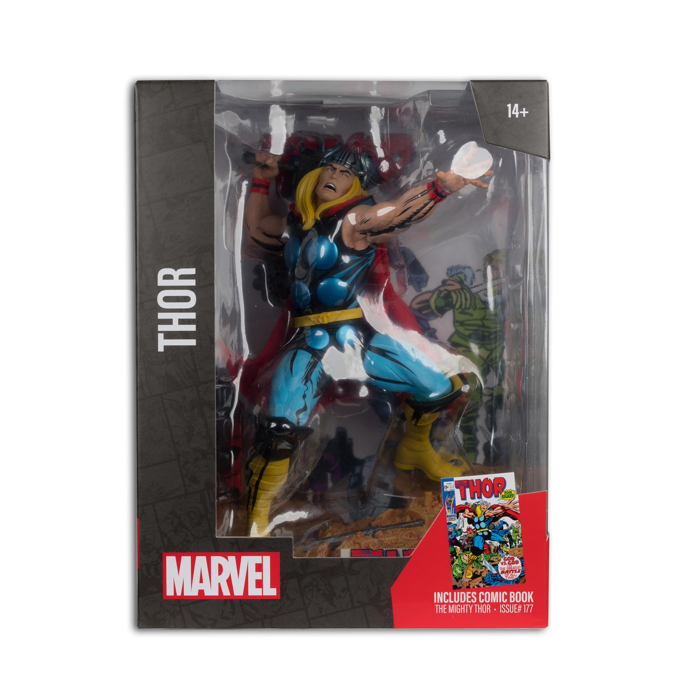 McFarlane Marvel Thor 1:6 statua con scena e fumetto #177