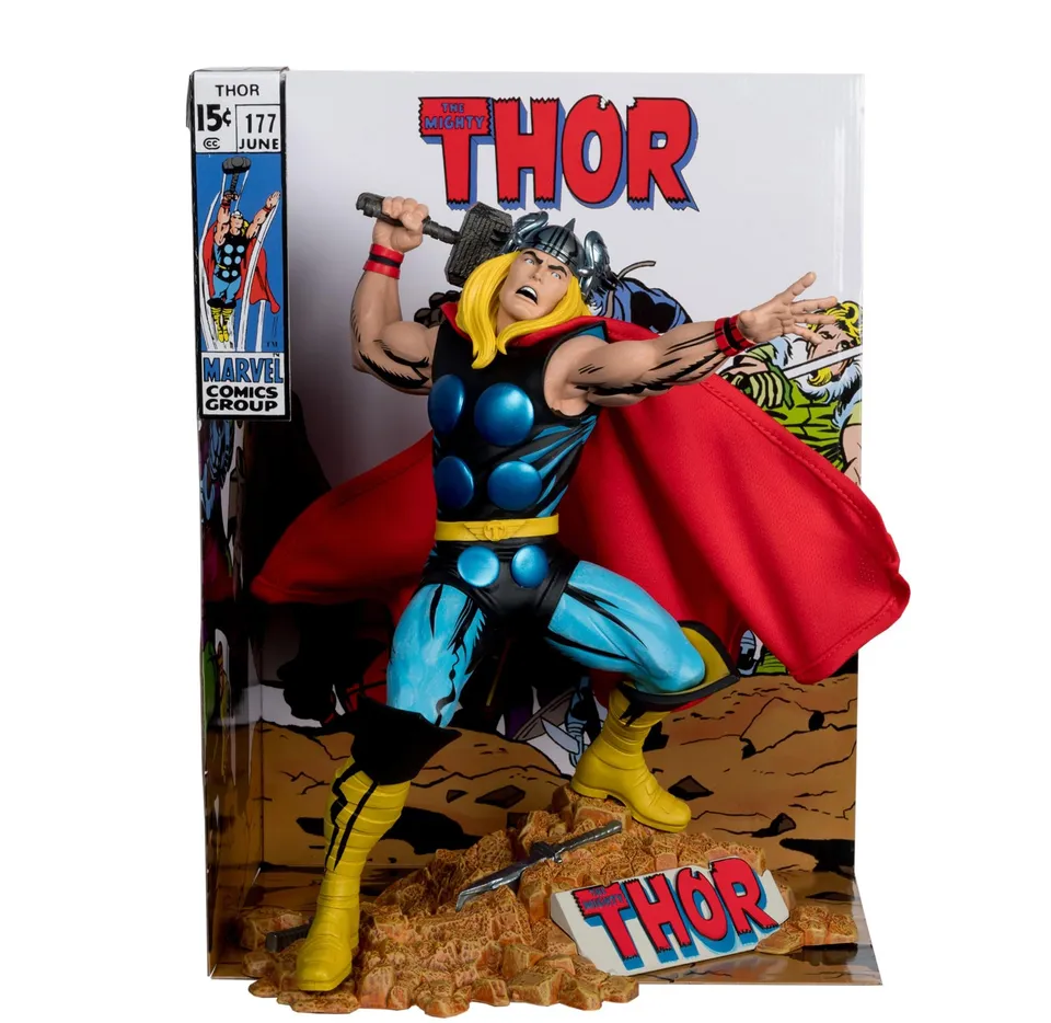 McFarlane Marvel Thor 1:6 statua con scena e fumetto #177