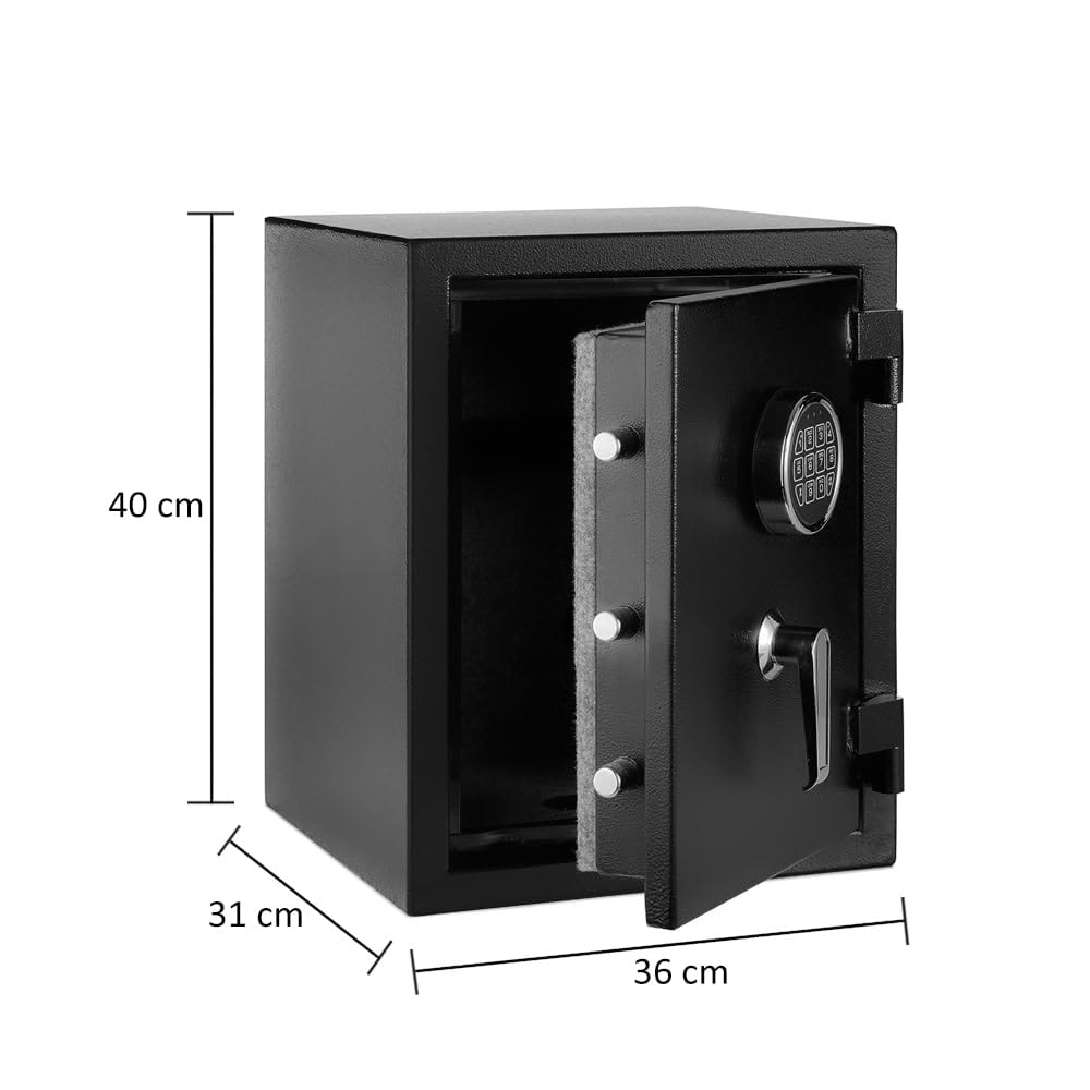 Safe Tresore cassaforte acciaio 40x36x31 cm ignifuga