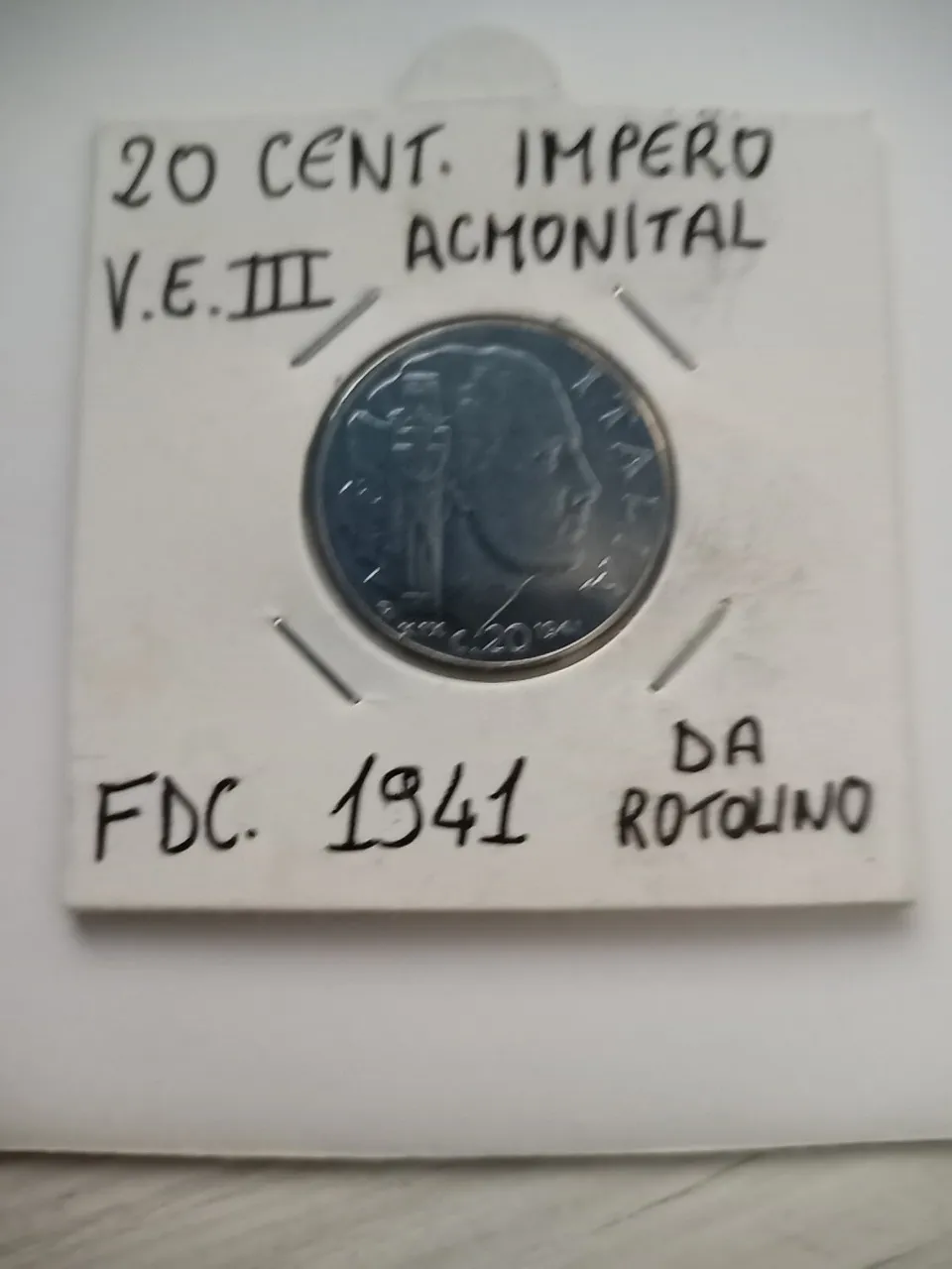 TS Collezionismo Numismatica 20 Cent 1941 Impero Acmonital FDC