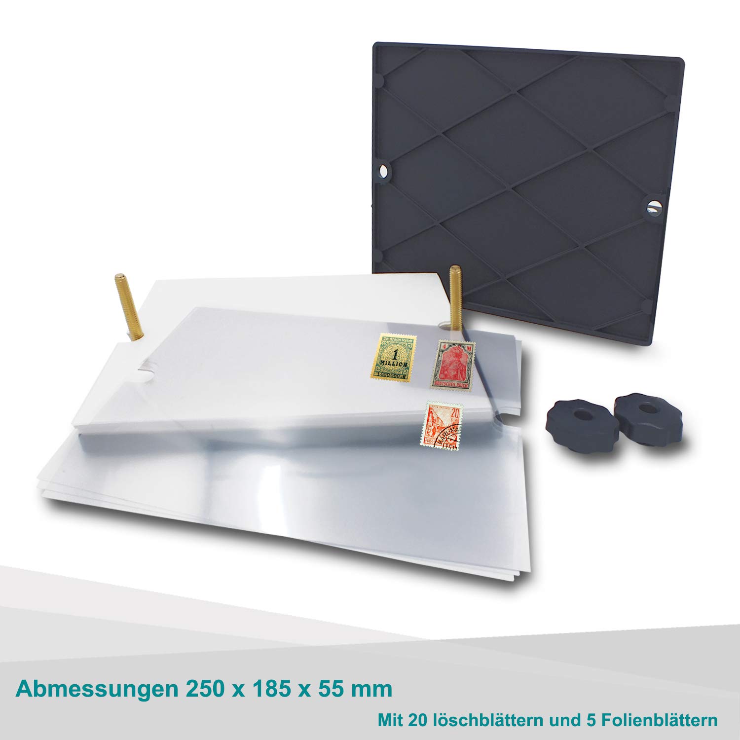 Safe 1040 pressa francobolli con 20 fogli assorbenti 250 mm