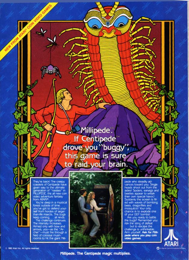 Arcade Story Arcade Millipede 1982 Atari cabinato track-ball