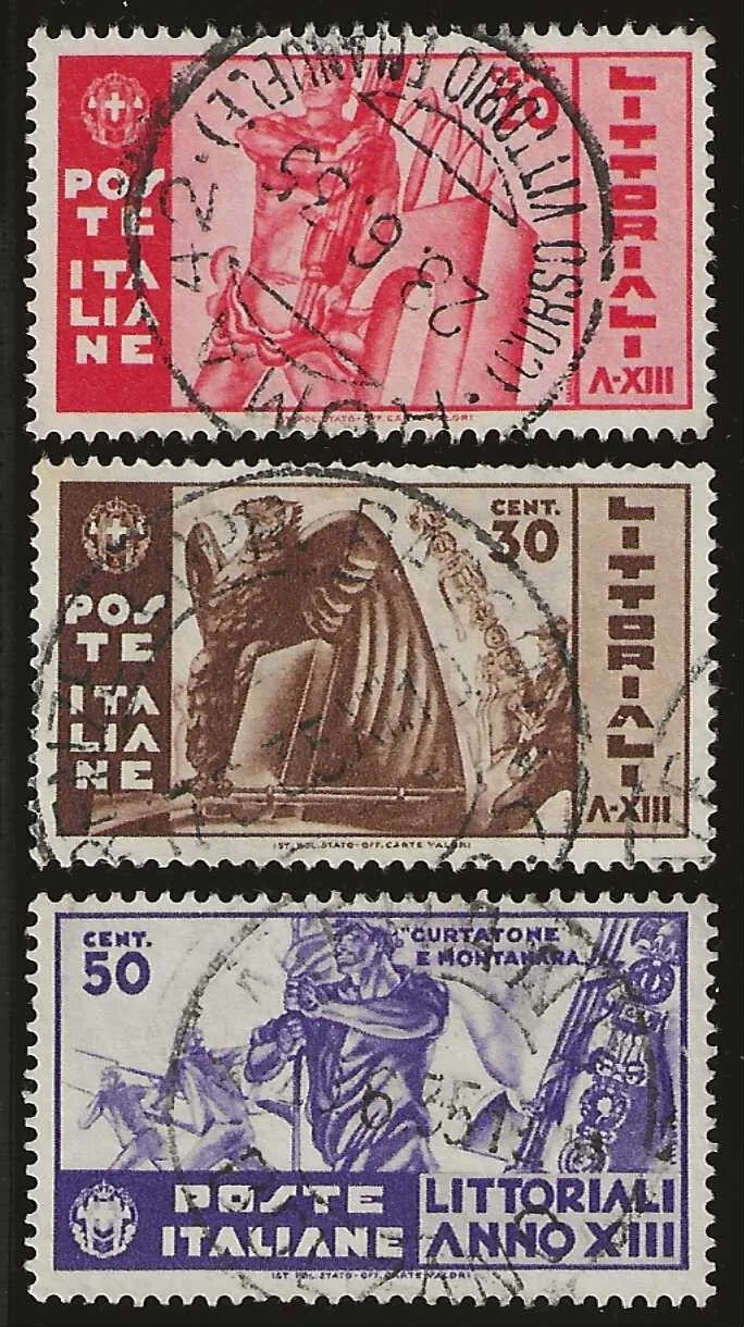 TS Collezionismo Filatelia 1935 Littoriali Cultura serie usata
