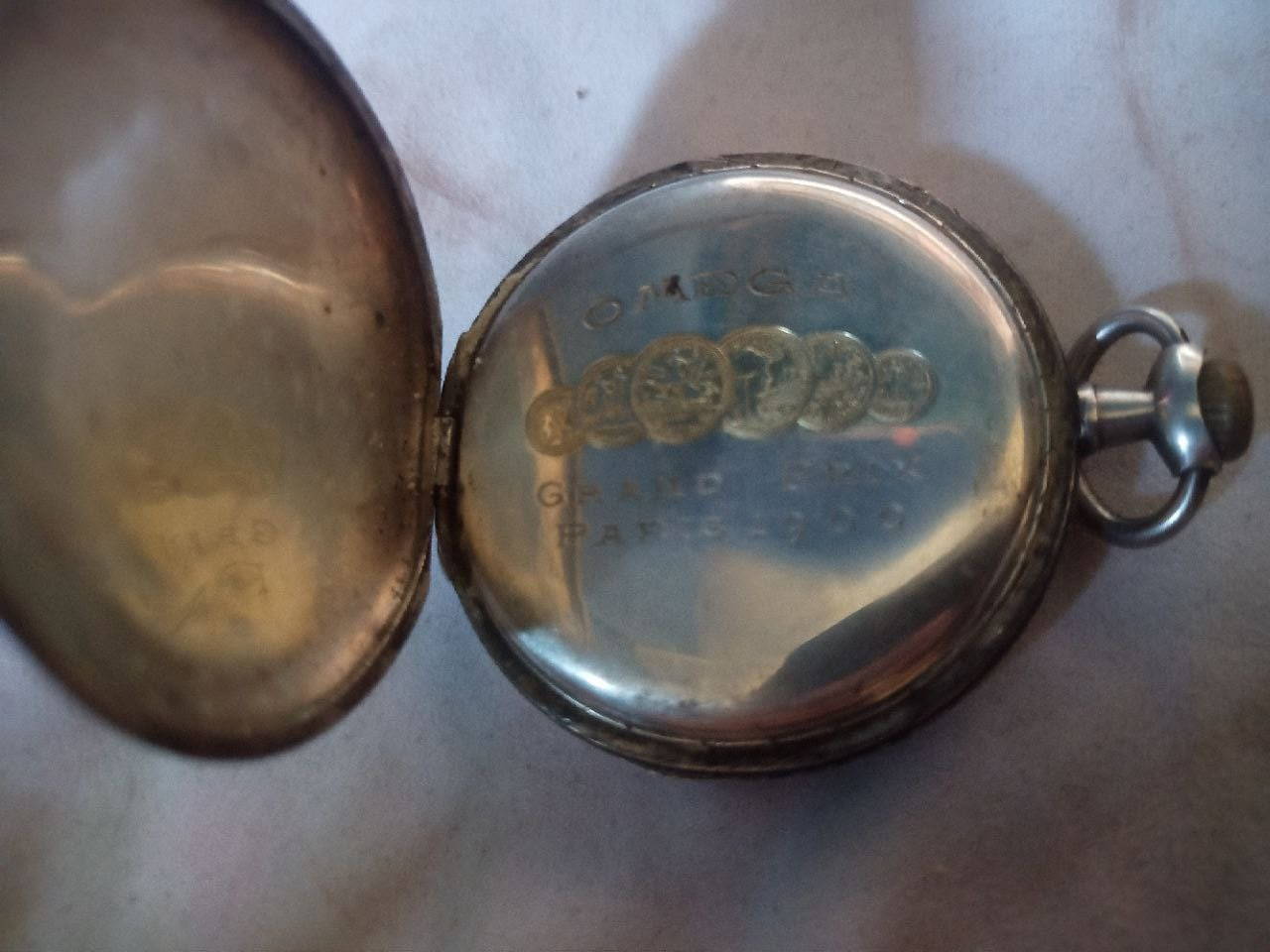 Omega Grand Prix Paris 1900 Orologio da Tasca Funzionante patina
