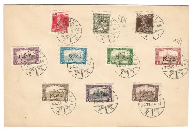 TS Collezionismo Filatelia Fiume 1918 Vedute busta Carlo Zita