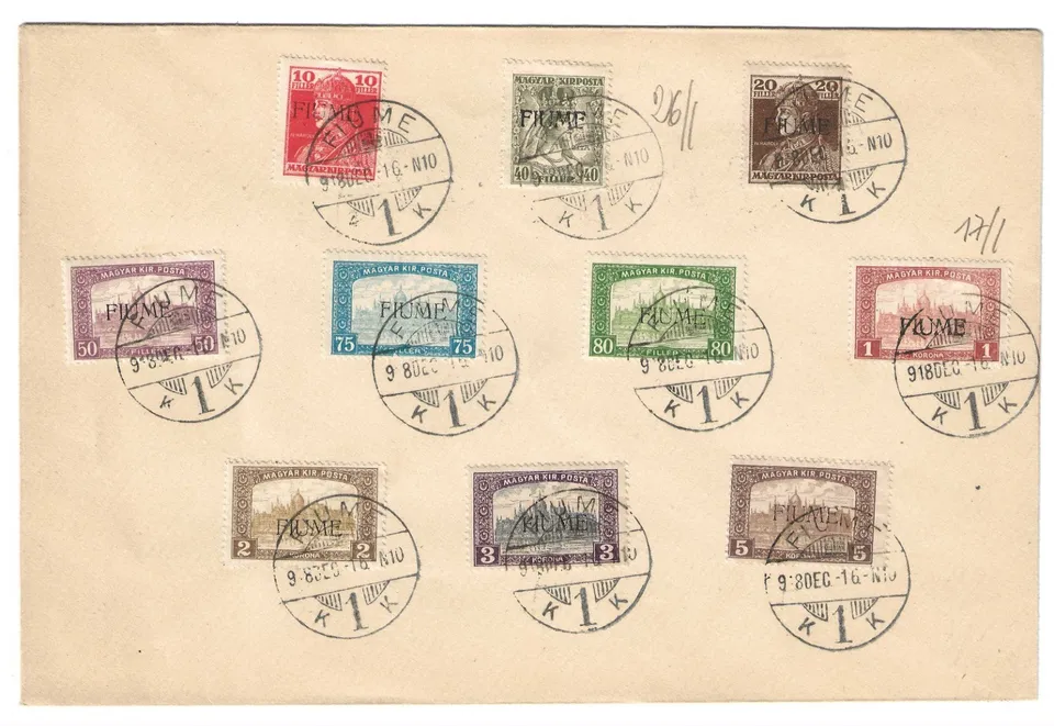 TS Collezionismo Filatelia Fiume 1918 Vedute busta Carlo Zita