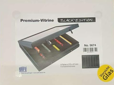 SAFE Vitrinen 5674 Vetrina 40x30cm Vetro 6 Scomparti Nera