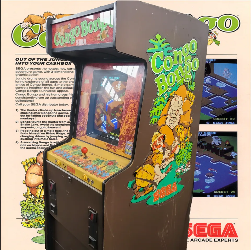 Arcade Story Arcade Congo Bongo cabinato arcade isometrico Sega