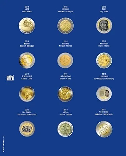 SAFE 7302-13 Foglio 2 Euro 2013 per capsule commemorative
