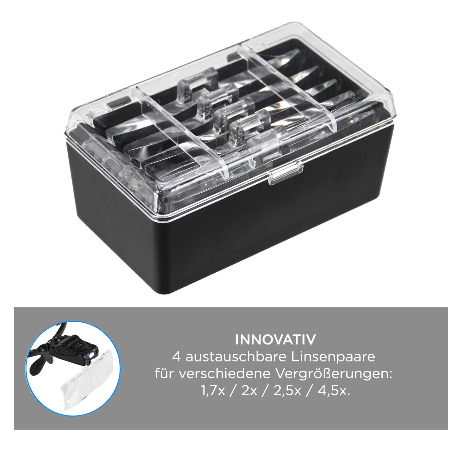 Safe 9834 Occhiali Lente Ingrandimento LED 5 Lenti 1x-3,5x
