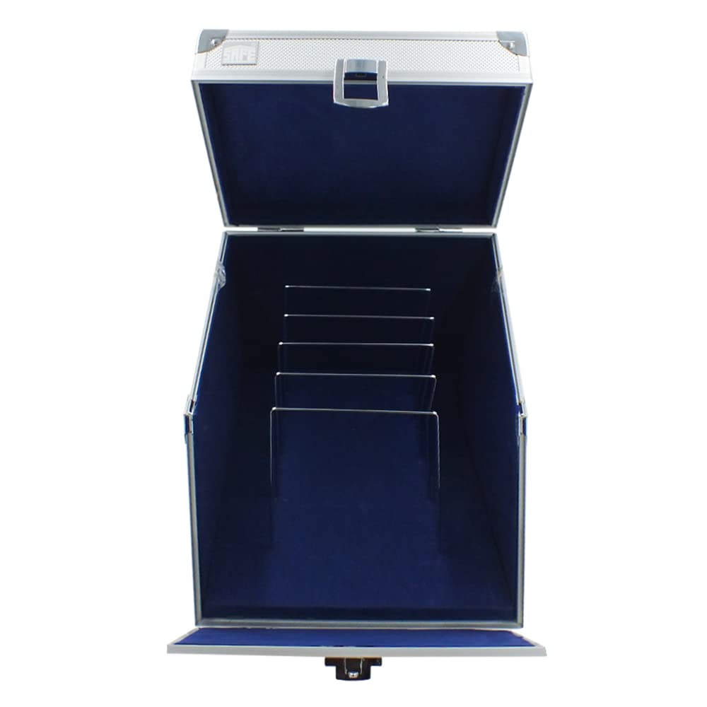Safe 2937 Valigetta Alluminio Carte A5 Velluto Blu Chiave