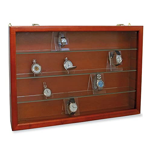 Safe Vitrinen vetrinetta legno vetro ripiani 62x42x10 cm con serratura