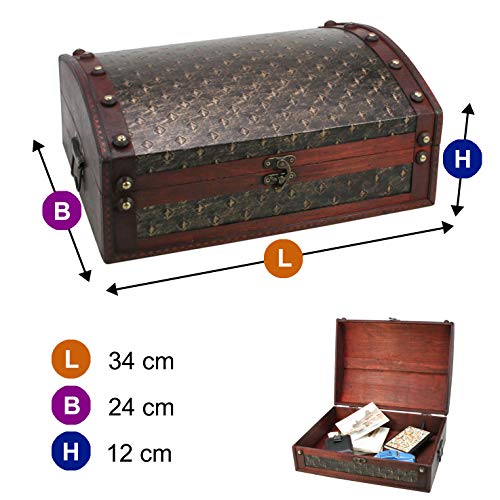 Safe Praktisches für Daheim bauletto legno scrigno pirati 40x30x16 cm
