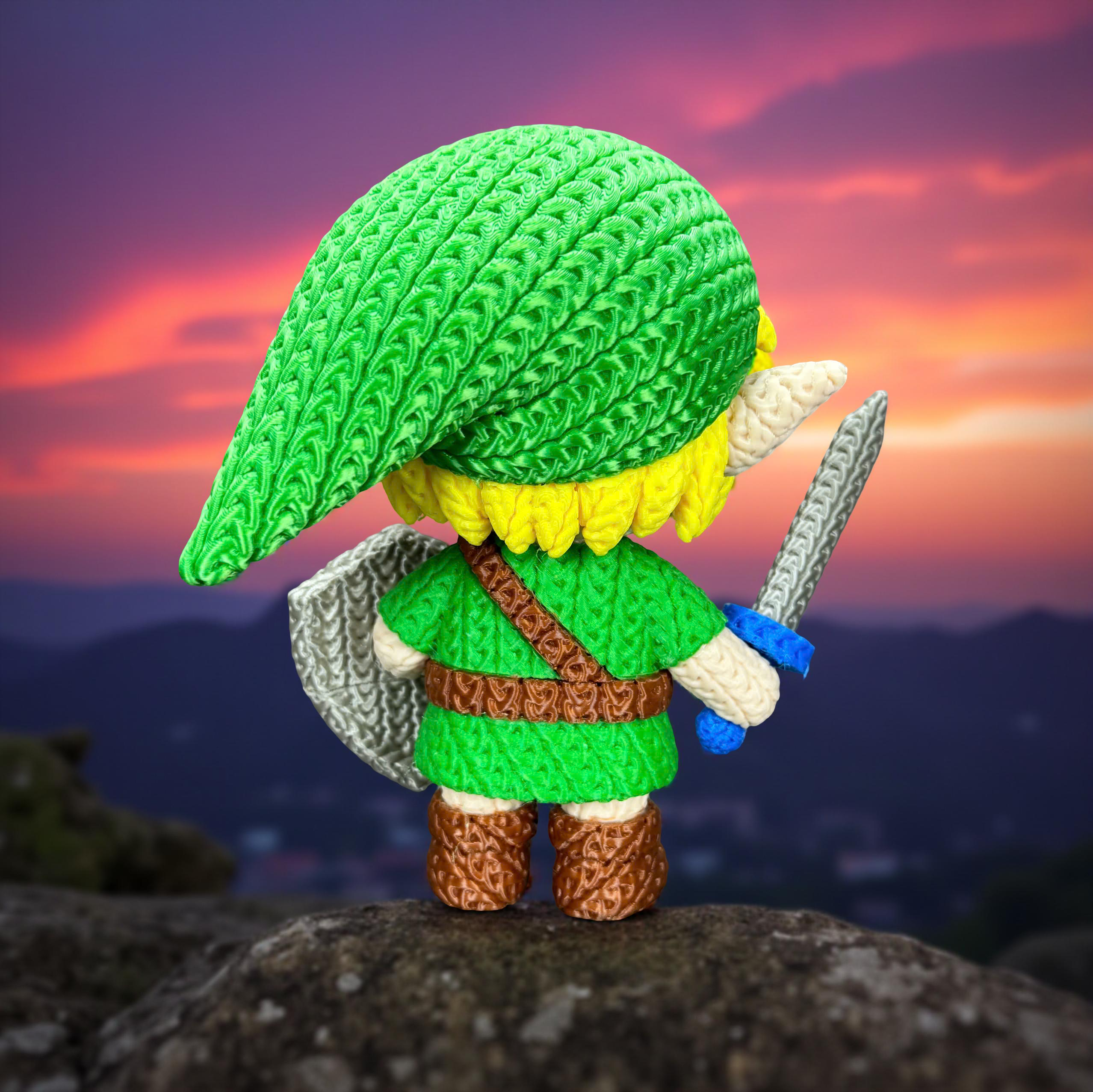 L'Atelier di Zelda Stampe Incantate Link Crochet Statua PLA Zelda