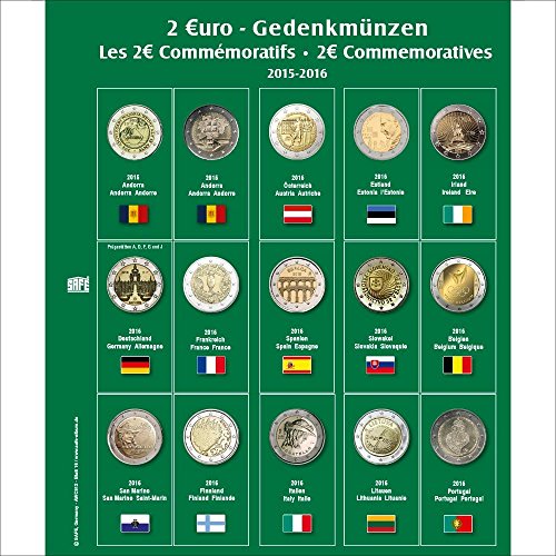 SAFE 7341-17 Foglio Monete 2 Euro 2016 da collezione