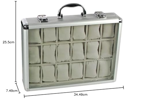 Safe 266 portaorologi alluminio velluto per 18 orologi