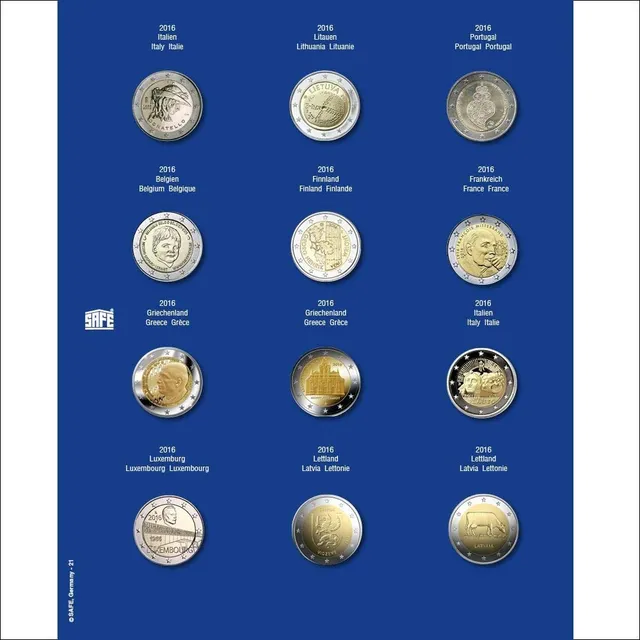 SAFE 7302-21 Foglio supplementare 2 Euro 2016 per capsule