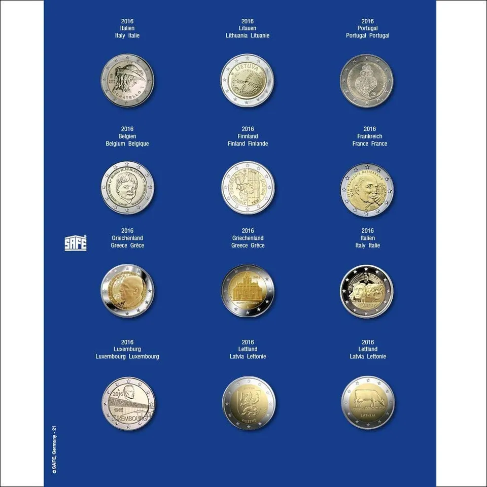 SAFE 7302-21 Foglio supplementare 2 Euro 2016 per capsule
