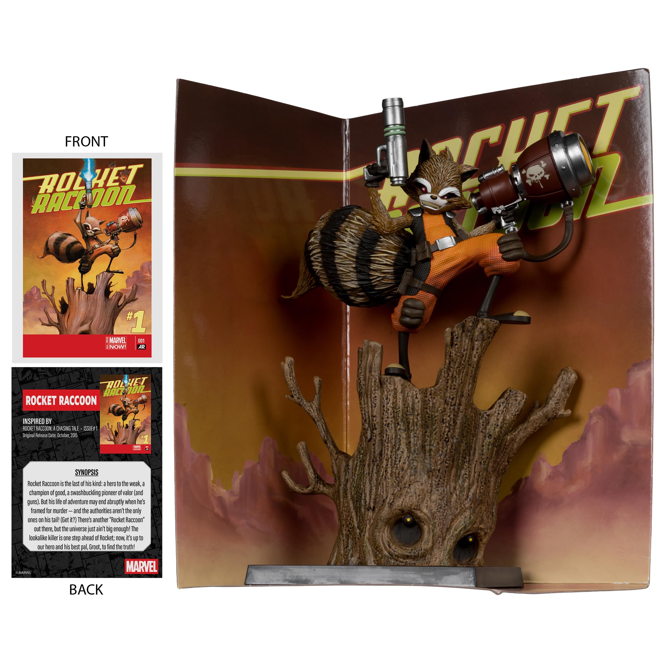 McFarlane Marvel Rocket Raccoon statua 1:6 con fumetto