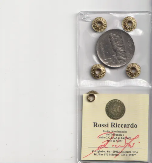 TS Collezionismo Numismatica 50 Centesimi Leoni 1925 moneta rigata