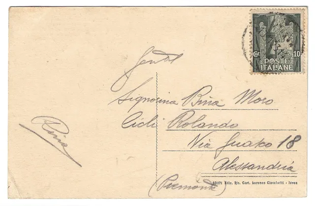TS Collezionismo Filatelia Sassone 141 cartolina 10c Marcia Roma 1923