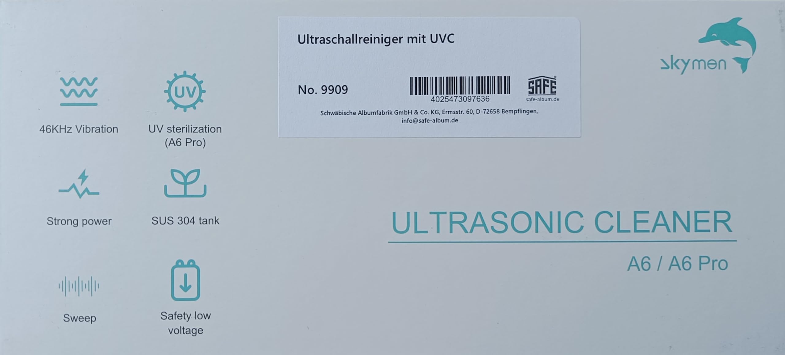 Safe Münzpflege 9909 pulitore ultrasuoni 550 ml UVC