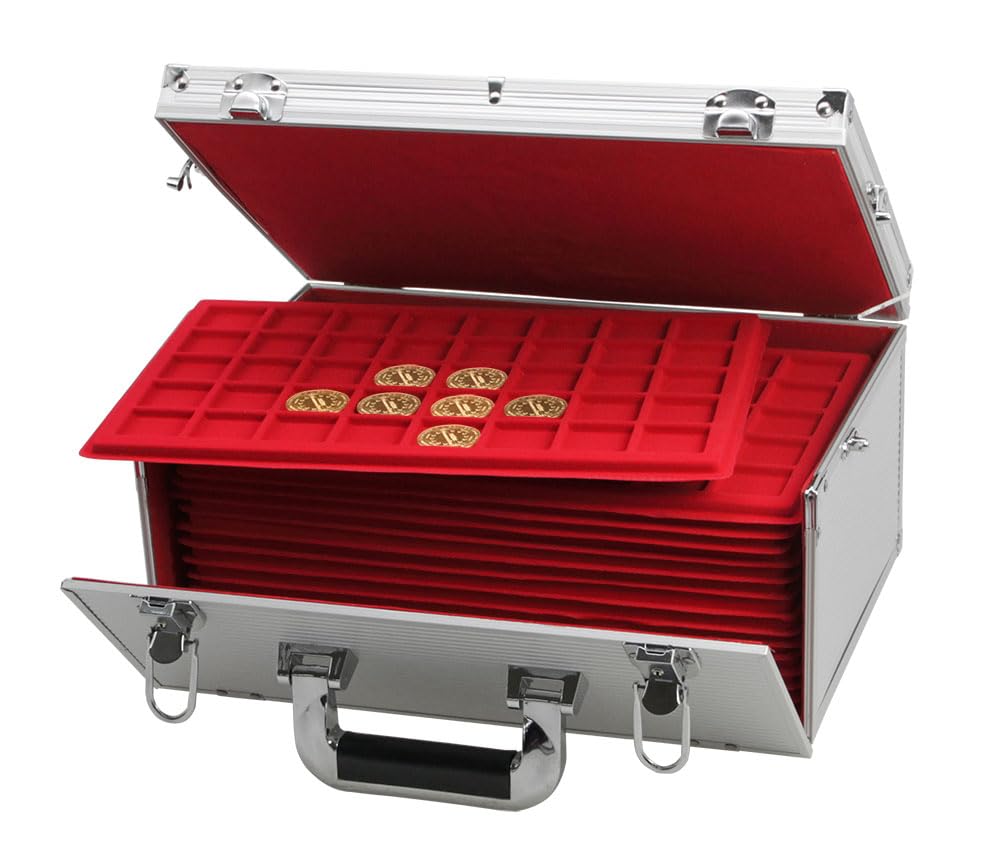 Safe Valigetta Alluminio 600 Medaglie 34 mm 15 Vassoio