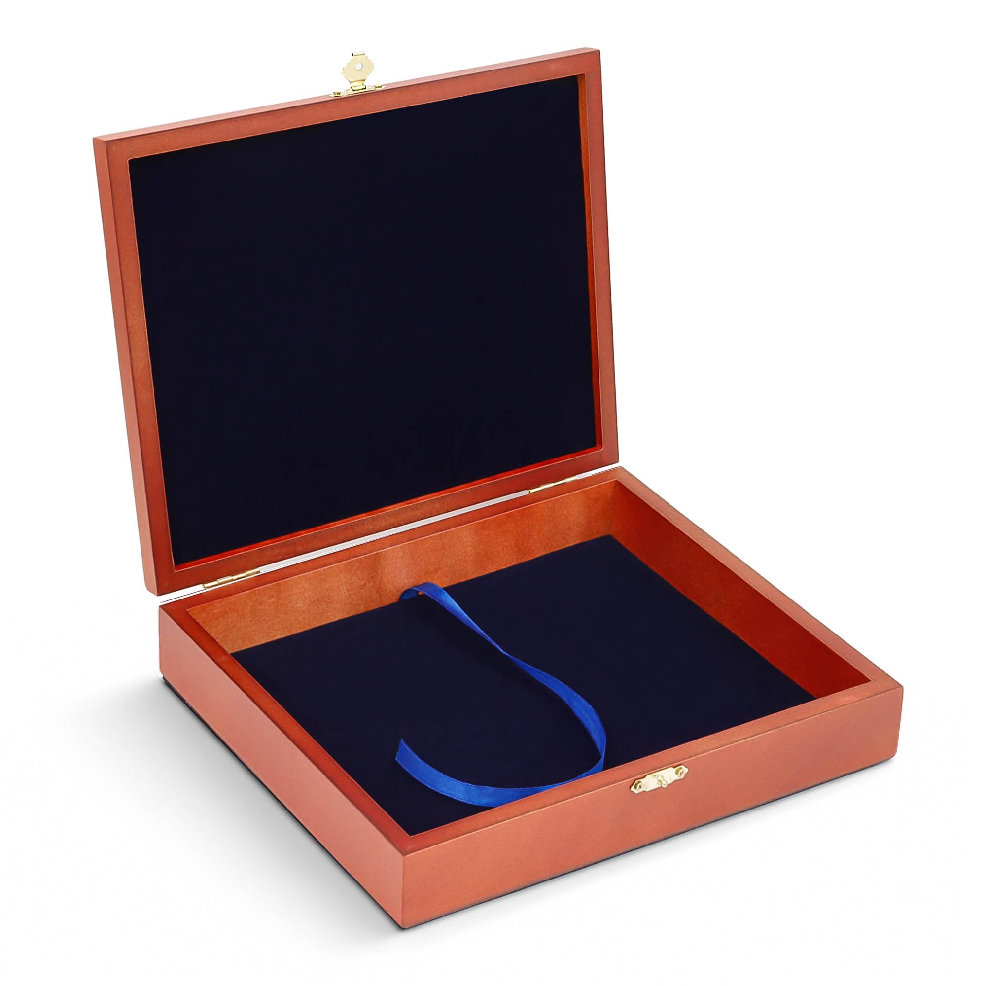 Safe 5896 teca legno per 90 monete 10/20 euro velluto blu