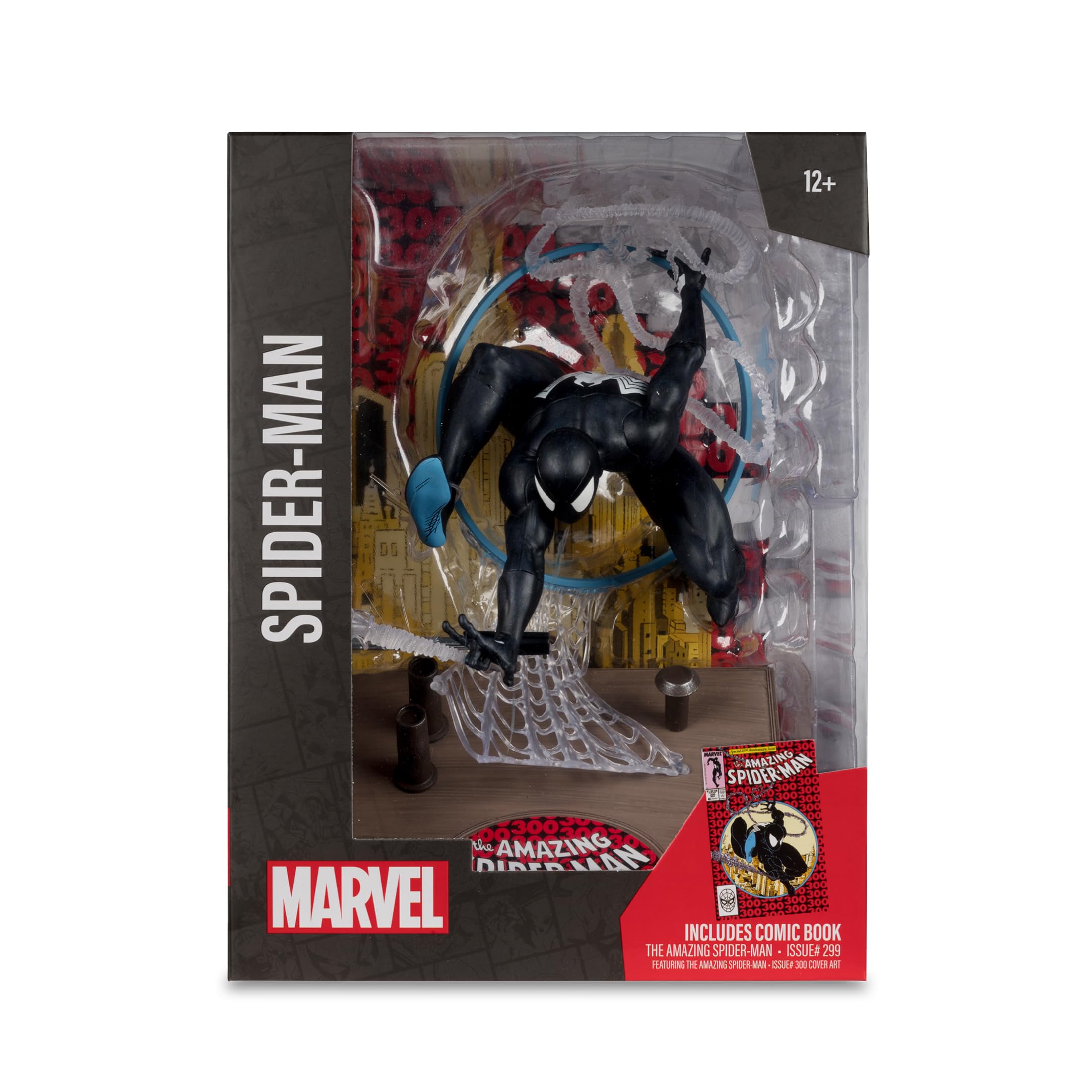 McFarlane Marvel Spider-Man Symbiote Suit 1:6 figure con fumetto