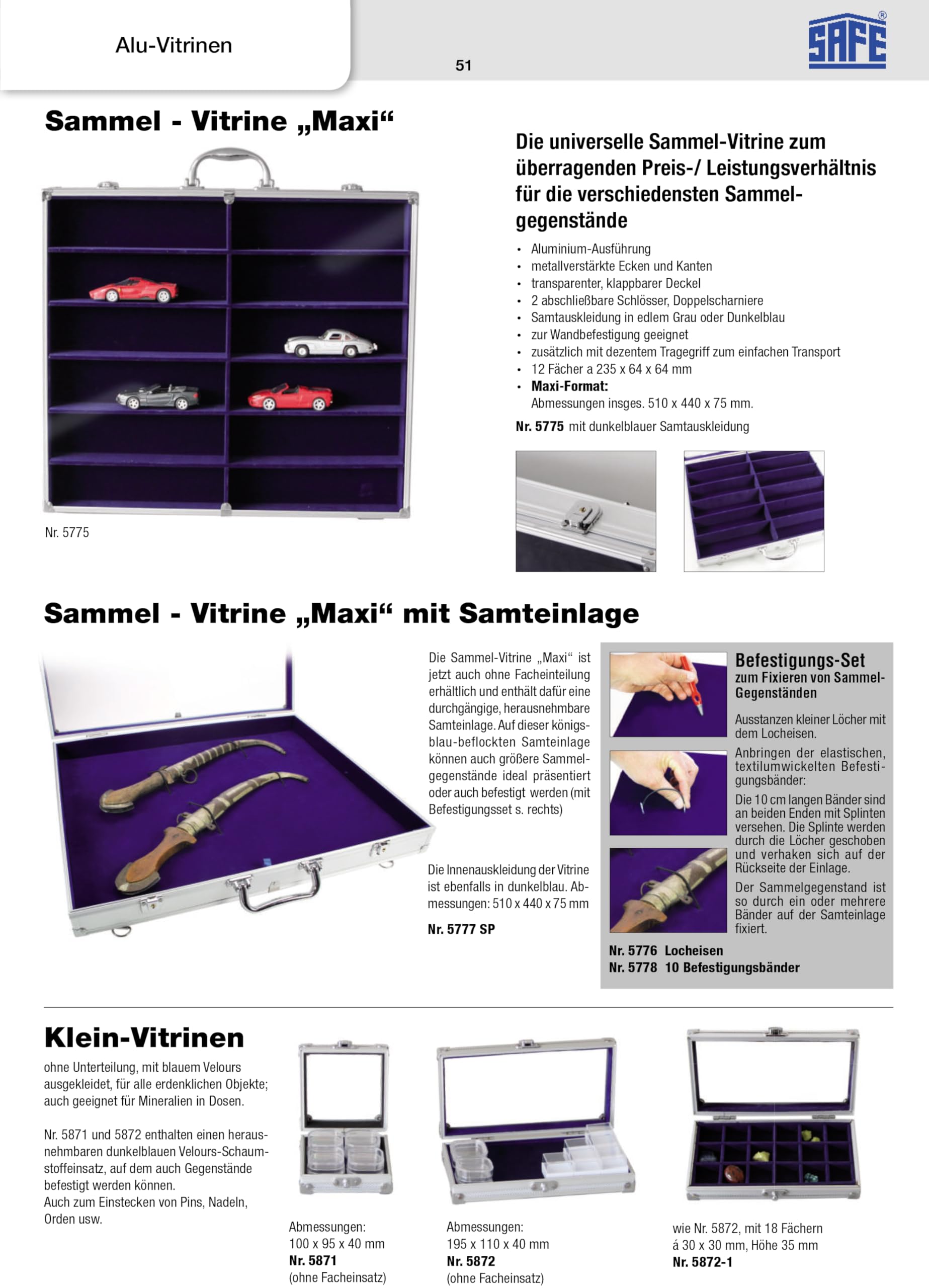 Safe 5375 vetrina alluminio 12 scomparti 395x300 mm