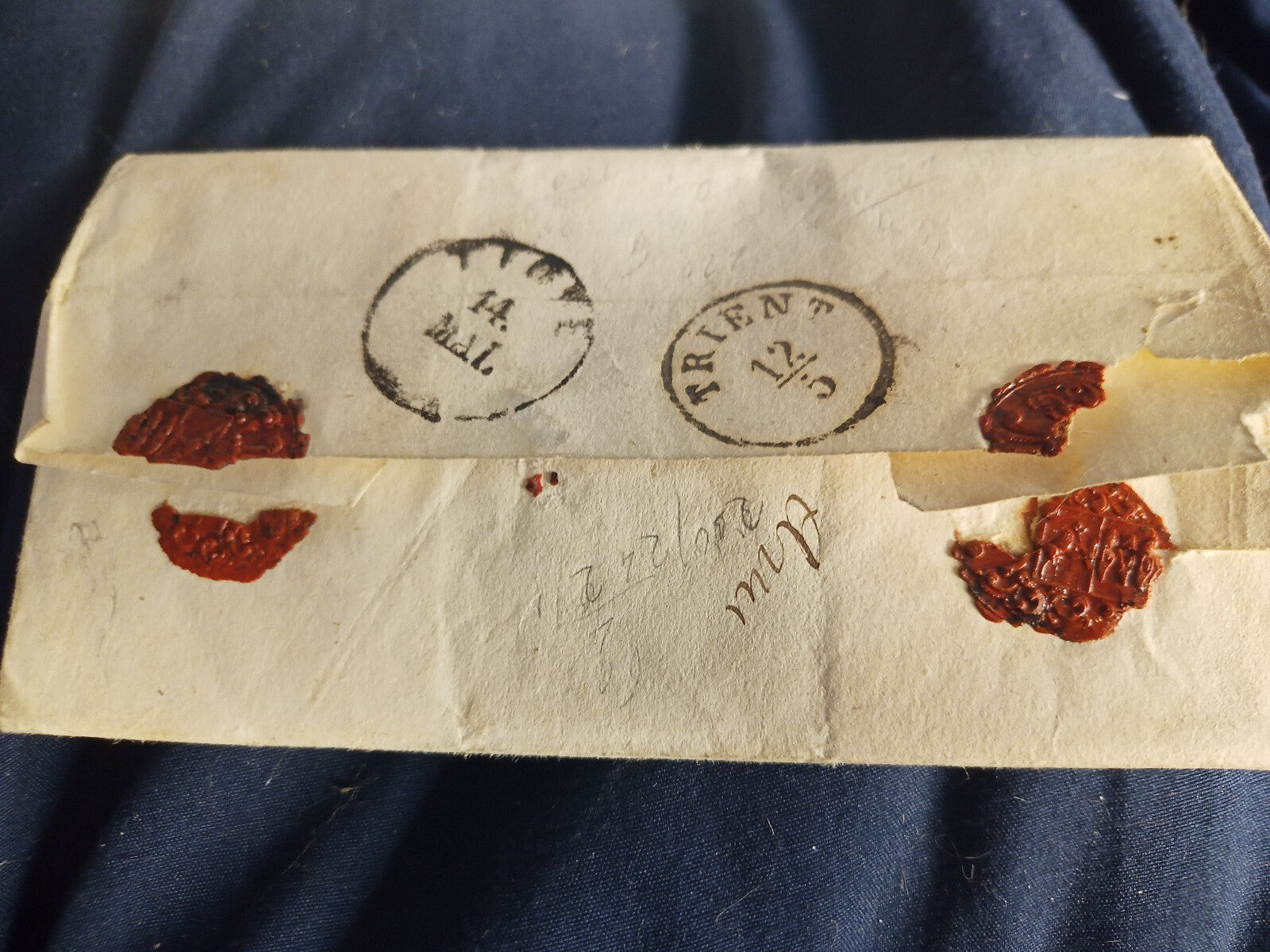 TS Collezionismo Filatelia Lombardo Veneto 1855 Lettera 6 Kreuzer Sigilli