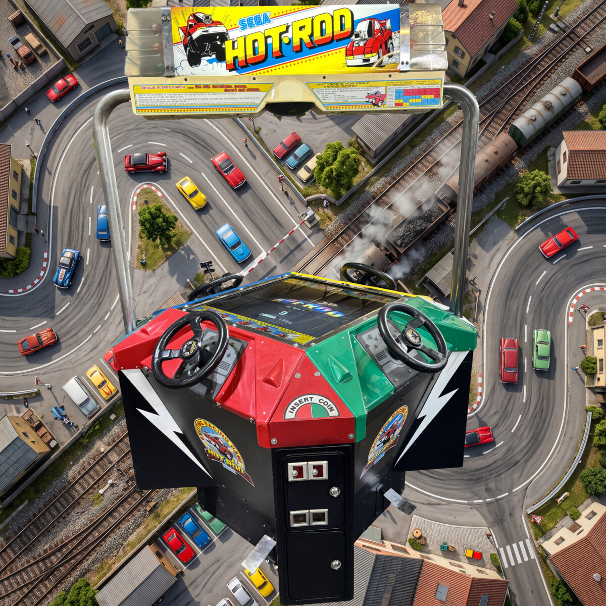 Arcade Story Guida e Corse Hot Rod SEGA 1988 cabinato 4 giocatori