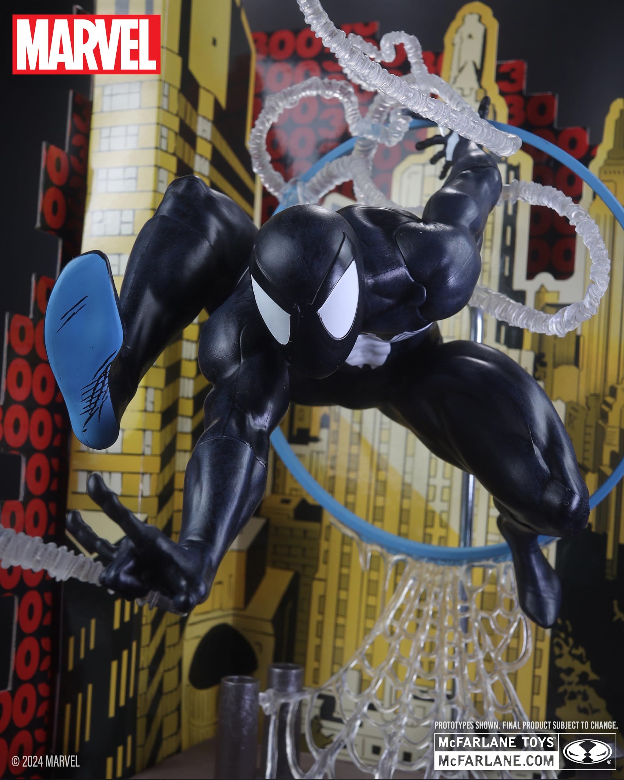 McFarlane Marvel Spider-Man Symbiote Suit 1:6 figure con fumetto