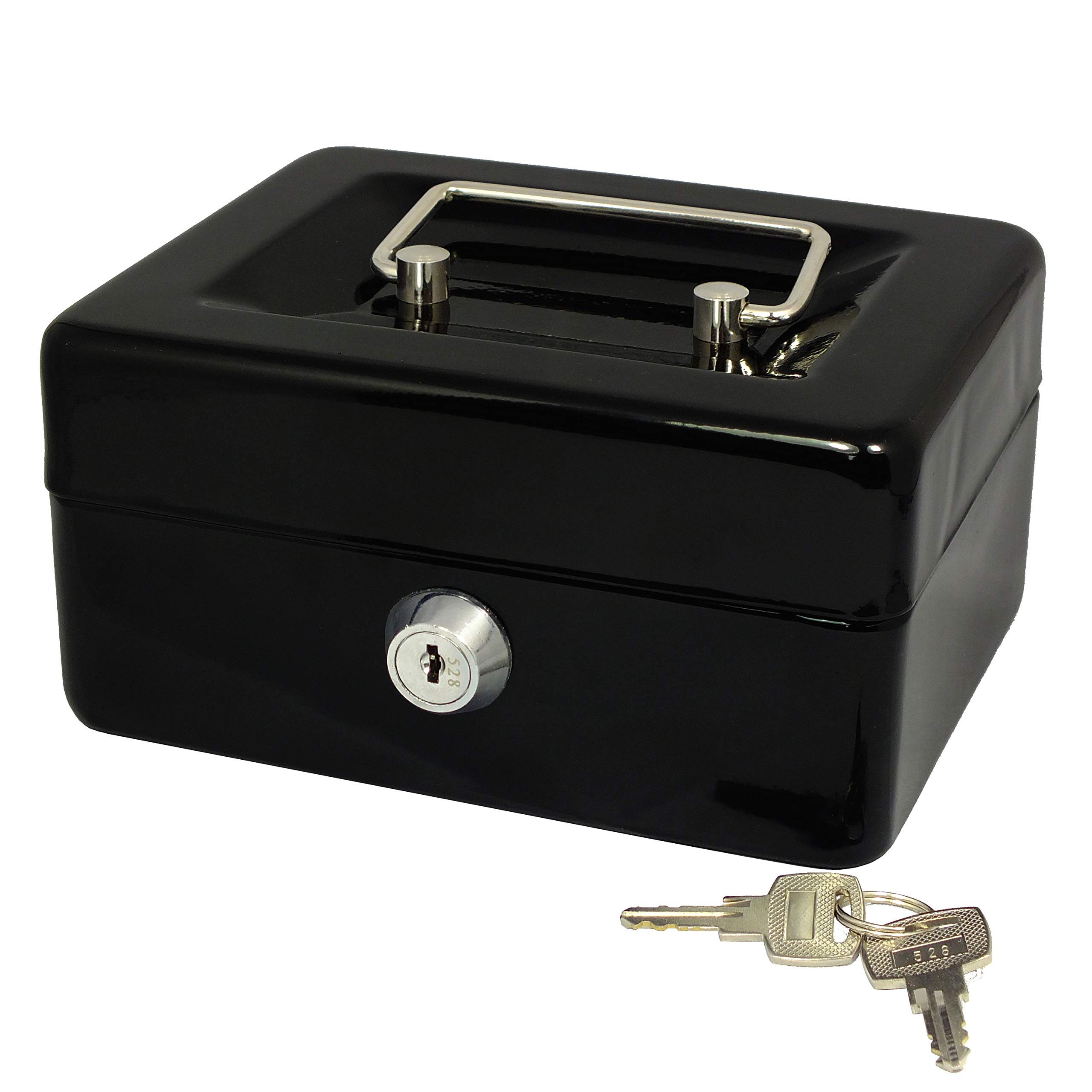 SAFE Cassetta Portavalori Nera 18x25x9 cm con Chiave Acciaio
