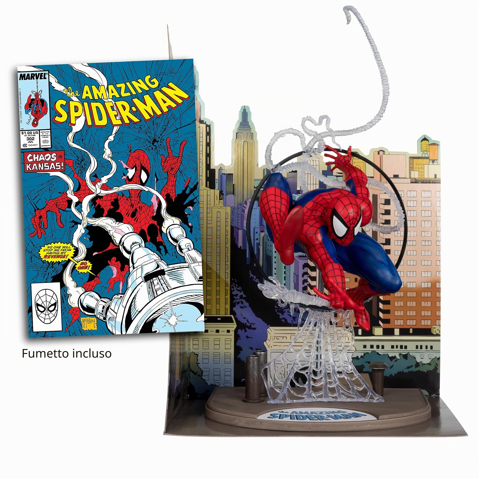 McFarlane Marvel Spider-Man 1:6 statua Amazing 301 con fumetto