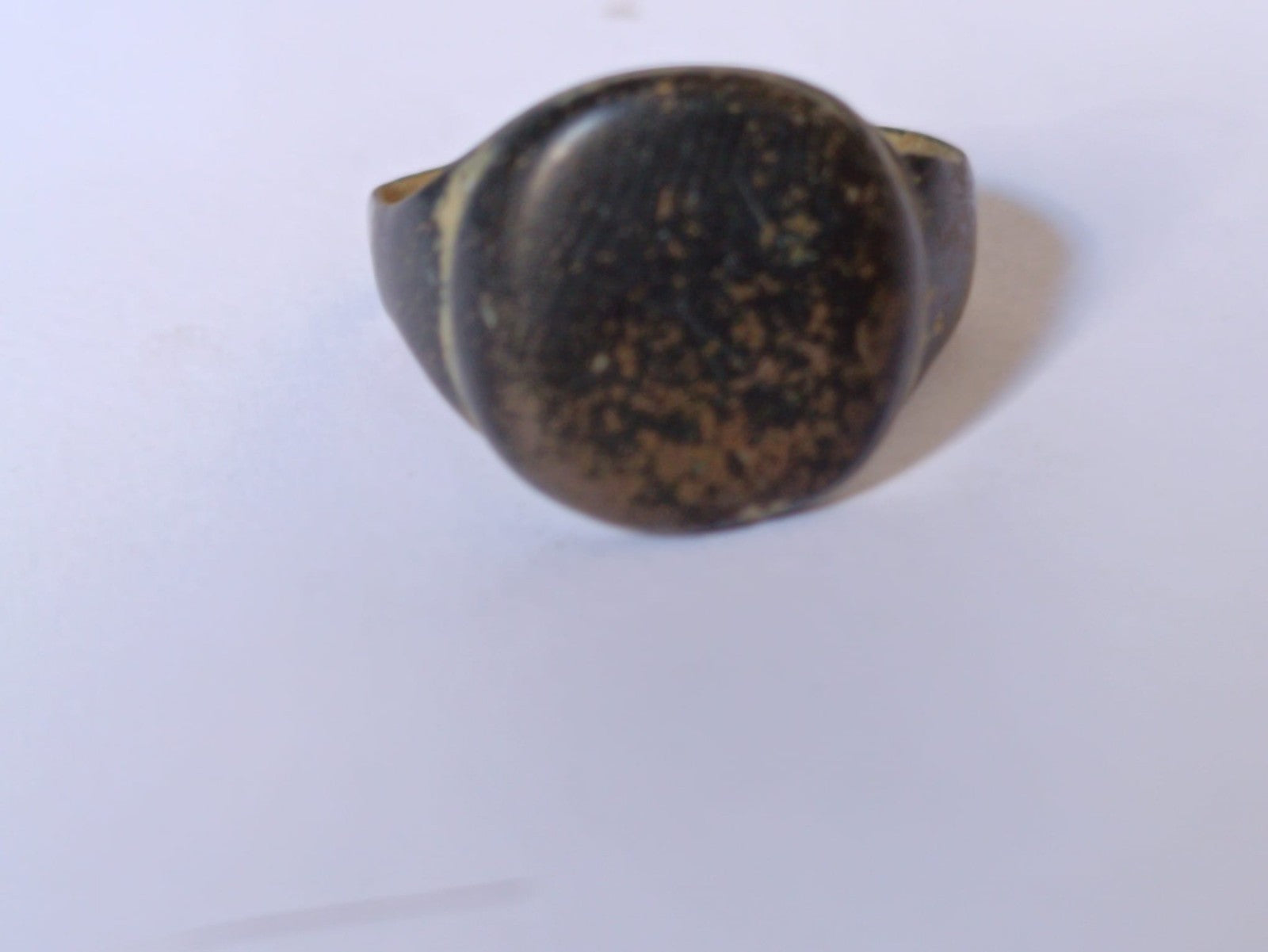 Anello Medievale Bronzo Originale Misura 19 con Fattura