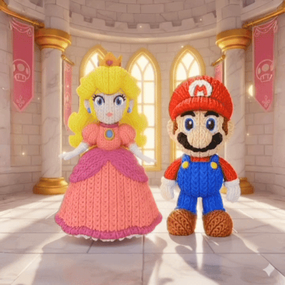L'Atelier di Zelda Stampe Incantate Peach statuina crochet