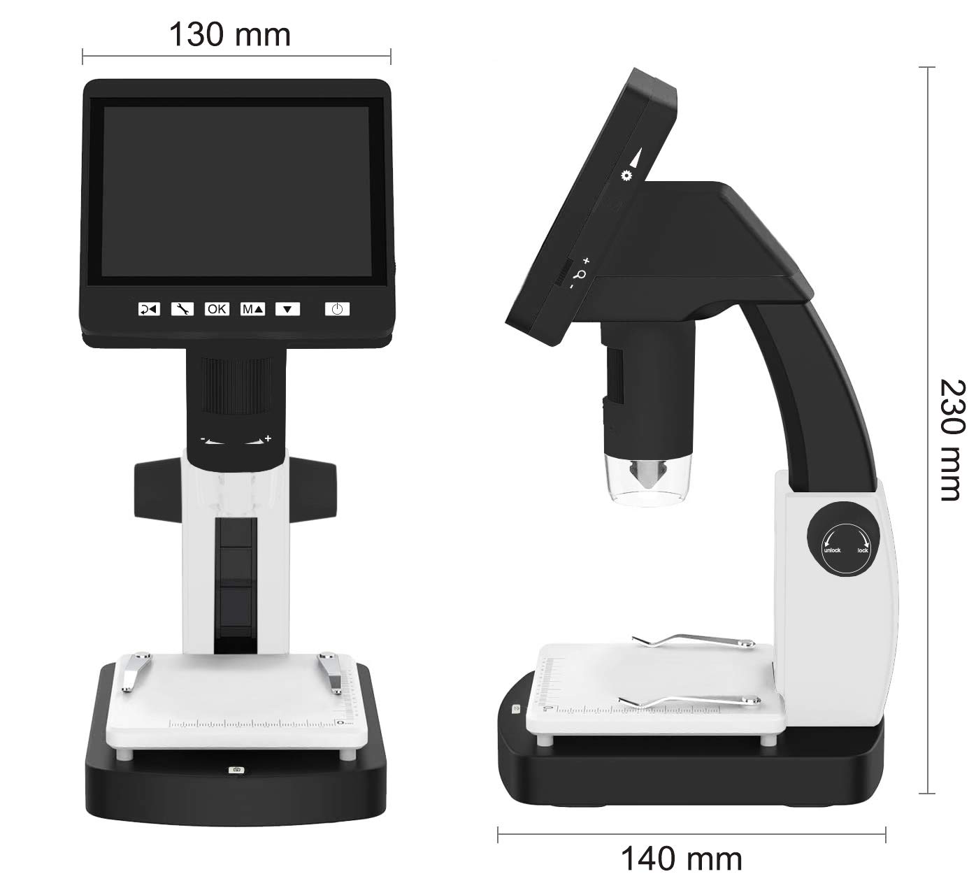 Safe 9755 Microscopio Digitale LCD 10-500x 8 LED