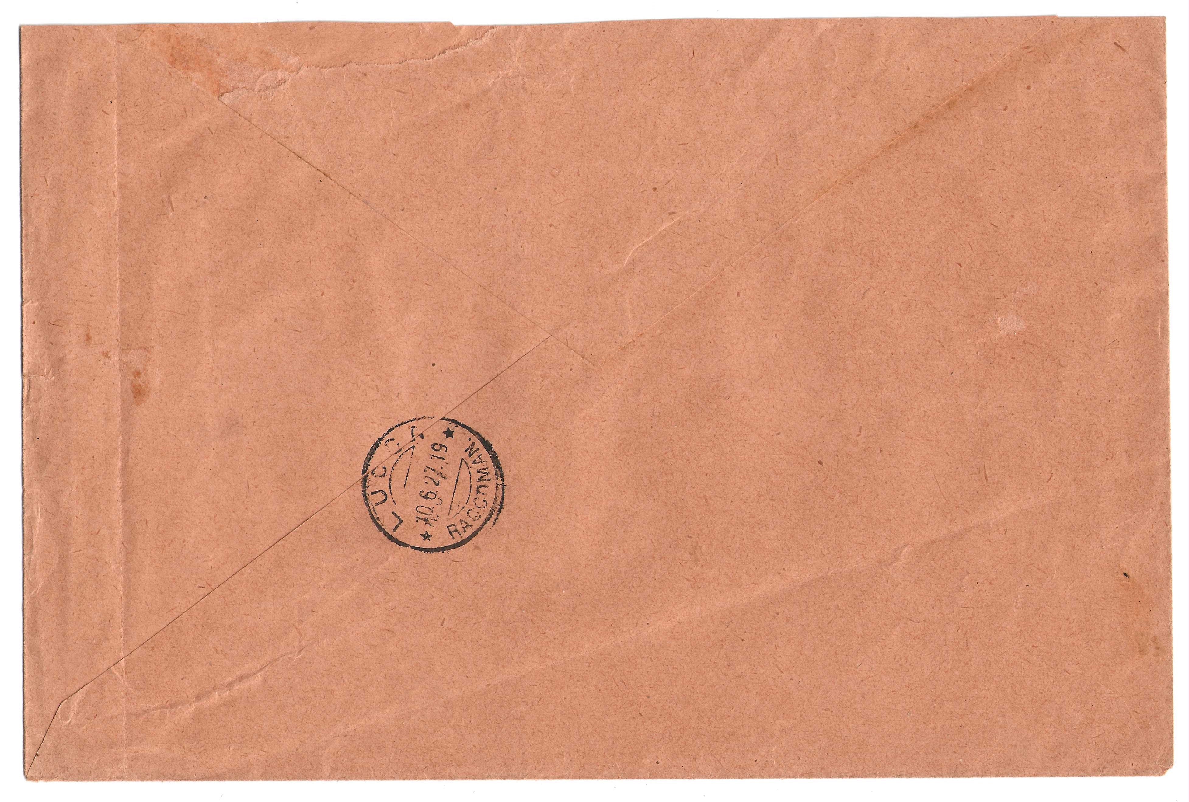 TS Collezionismo Filatelia Busta 1927 Lucca Serie Volta